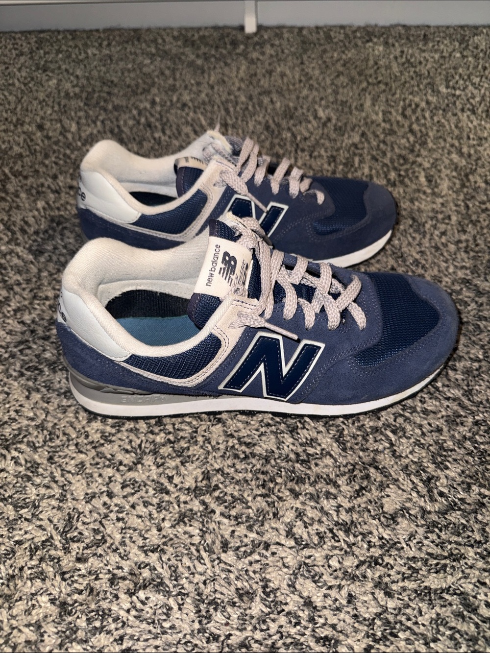 New Balance 574 Classic Men's Navy Lace-Up Sneakers - Picture 4 of 6